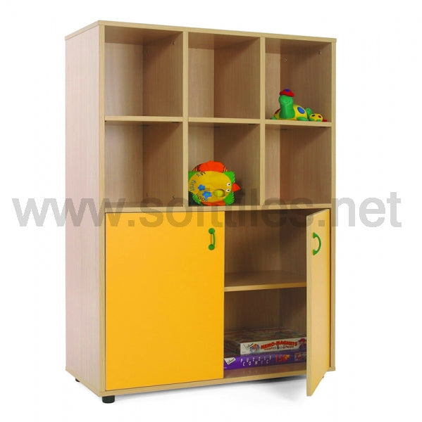 Six Cubby Storage Unit And Cupboard
