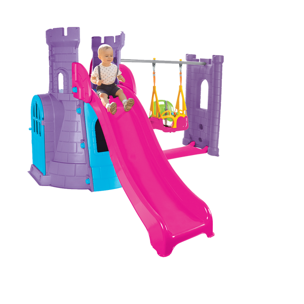 CASTLE HOUSE WITH SLIDE & SWING