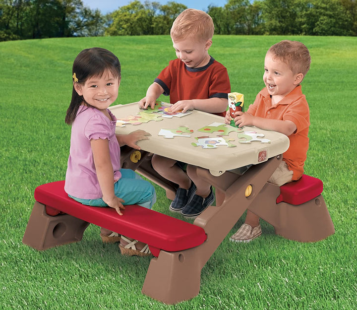 Table Fun Object Fun-Fold Jr. Picnic Table – Soft Tiles