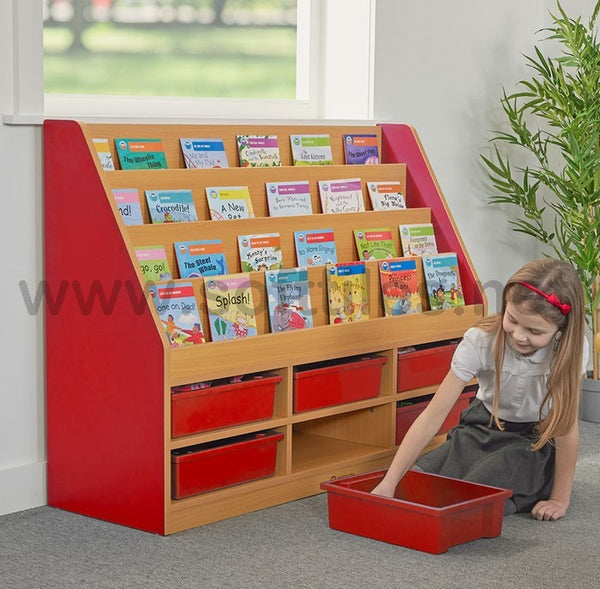مكتبة كتب متدرجة + 6 خانات